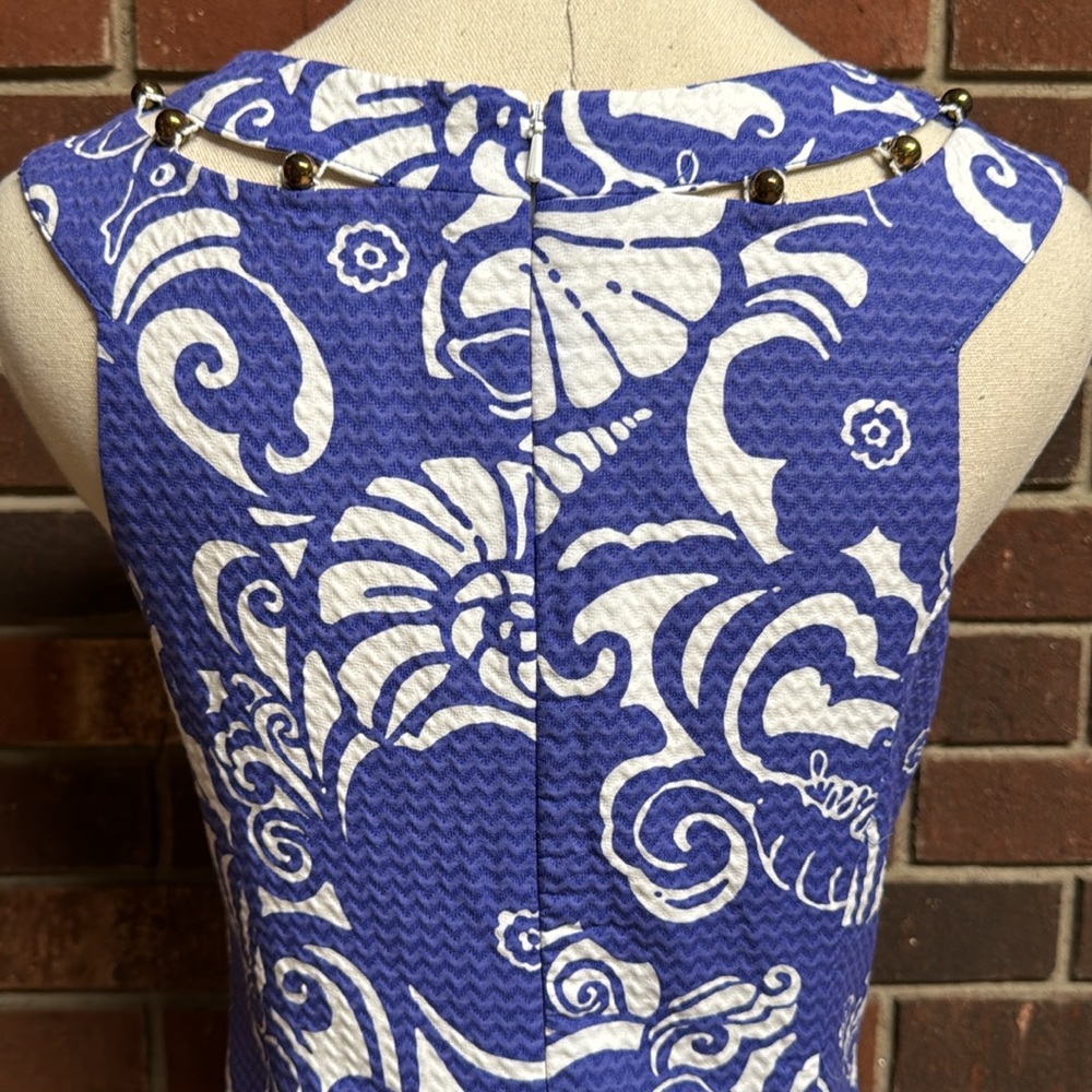 Lily Pulitzer Spectrum Blue Tide Pools Beaded Lindy Dress Size 4 - Picture 5 of 12